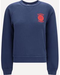 KENZO - Paris Emblem Embroidered Cotton Sweatshirt - Lyst