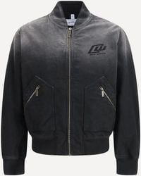 Off-White c/o Virgil Abloh - Washed Denim Bomber Jacket - Lyst