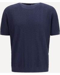 Giorgio Armani - Short-Sleeved Cotton And Silk Sweater - Lyst