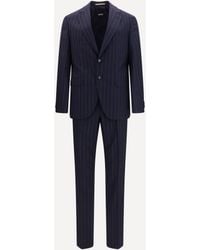 BOSS - Striped Virgin Wool Suit - Lyst