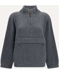 Brunello Cucinelli - Cashmere Half-Zip Sweater - Lyst