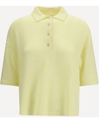 Allude - Short-Sleeve Polo Neck Sweater - Lyst