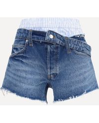 Alexander Wang - Denim Shorts With Boxer Detail - Lyst