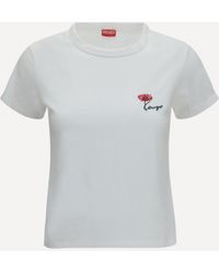 KENZO - Tulip Embroidered Cotton T-Shirt - Lyst
