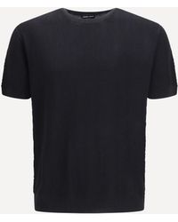 Giorgio Armani - Short-Sleeved Cotton And Silk Sweater - Lyst