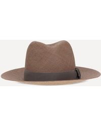 Brunello Cucinelli - Straw Fedora Hat - Lyst