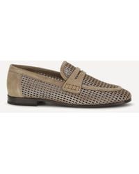 Brunello Cucinelli - Sparkling Net Leather Loafers - Lyst