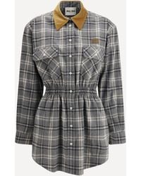 Miu Miu - Flannel Mini-Dress - Lyst