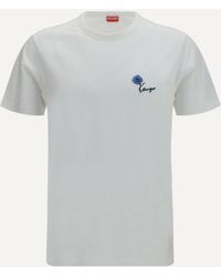 KENZO - Tulip Embroidered Cotton T-Shirt - Lyst