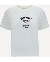 Burberry - Cotton T-Shirt With Check Flag - Lyst