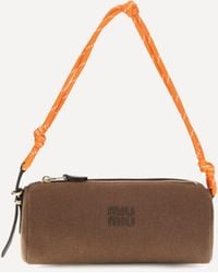 Miu Miu - Embroidered Logo Shoulder Bag - Lyst