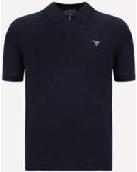 Prada - Virgin Wool Polo Shirt - Lyst
