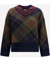 Barbour - Shae Tartan Wool V-Neck Sweater - Lyst