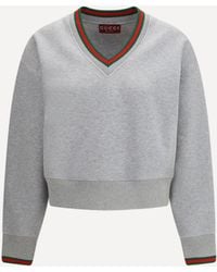 Gucci - Web Cotton Jersey Sweatshirt - Lyst