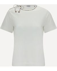 Burberry - Cotton Lace-Detail T-Shirt - Lyst