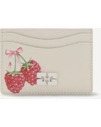 Ganni - Bou Card Holder With Raspberry Print - Lyst