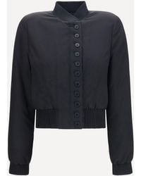 McQueen - Buttoned Bomber Jacket With Visible Stitching - Lyst