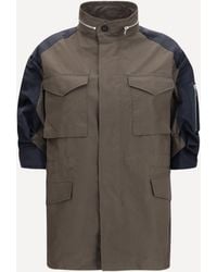 Sacai - Nylon And Cotton Jacket With Three-Quarter Sleeves - Lyst