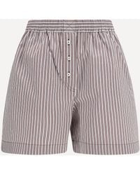 Brunello Cucinelli - Striped Silk Shorts - Lyst