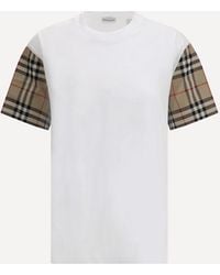 Burberry - Check Archive Sleeve T-Shirt - Lyst