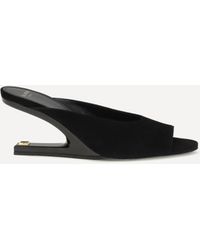 Balmain - Suede Open-Toe Mules - Lyst
