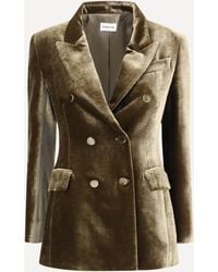 P.A.R.O.S.H. - P. A.R. O.S. H. Velvet Double Breasted Blazer - Lyst