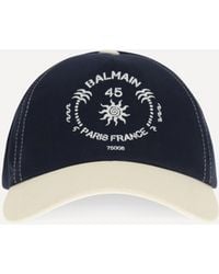 Balmain - Cappello Da Baseball Bicolor Con Logo - Lyst