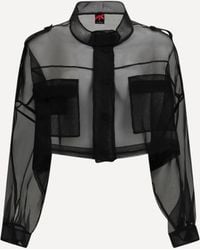 Pinko - Cropped Jacket Silk - Lyst