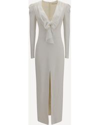 Alessandra Rich - V-Neck Dress With Bow - Lyst