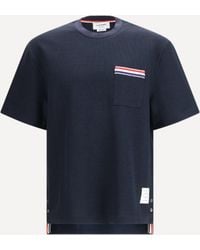 Thom Browne - Short-Sleeve Cotton-Linen T-Shirt - Lyst