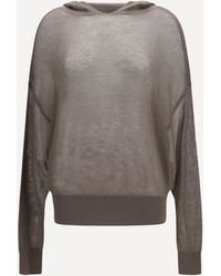 Rick Owens - Semi-Sheer Knit Hoodie - Lyst