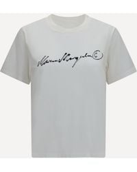 MM6 by Maison Margiela - Central-Print T-Shirt - Lyst
