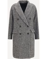 Brunello Cucinelli - Double-Breasted Wool And Alpaca Blend Coat With Sequins - Lyst