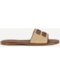 Miu Miu - Raffia Slippers Sandals - Lyst