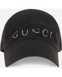 Gucci - Rhinestone Logo Baseball Cap - Lyst