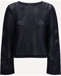 Allude - Perforated Boatneck Jumper - Lyst