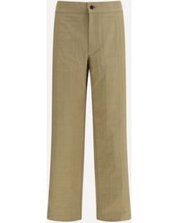 Burberry - Textured Check Cotton Pants - Lyst