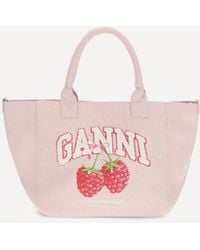 Ganni - Small Easy Shopper Raspberry Print - Lyst