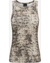 Pinko - Snakeskin-Print Tank Top - Lyst