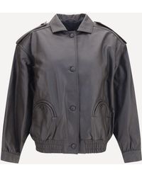 Blazé Milano - Blazè Milano Charlie Ares Leather Bomber Jacket - Lyst
