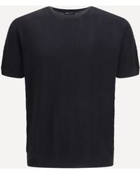 Giorgio Armani - Short-Sleeved Cotton And Silk Sweater - Lyst