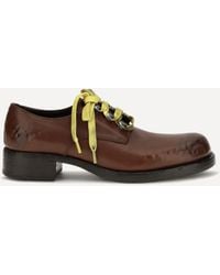 Prada - Antique Leather Lace-Up Loafers - Lyst