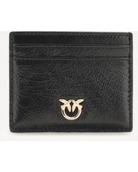 Pinko - Shiny Leather Card Holder - Lyst