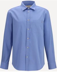Valentino - Lightweight Cotton Shirt With Vgold - Lyst