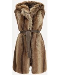 Pinko - Galearis Faux Fur Hooded Vest - Lyst