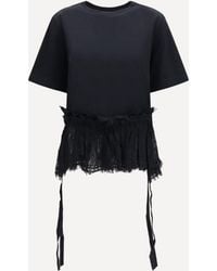 McQueen - Lace Ruffle T-Shirt - Lyst