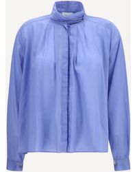 forte_forte - Forte_Forte Pleated High-Neck Blouse - Lyst