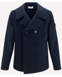 Stone Island - Double-Breasted Wool And Cashmere Jacket - Lyst