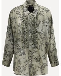 R13 - V-Neck Ruffle Shirt - Lyst