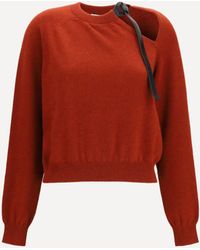 Ferragamo - Crewneck Sweater With Cut-Out Detail - Lyst